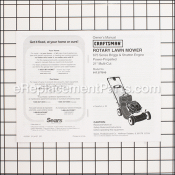 Owners Manual - 410330:Craftsman