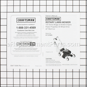 Owners Manual - 586713696:Craftsman