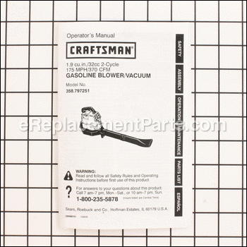 Owners Manual - 530088701:Craftsman