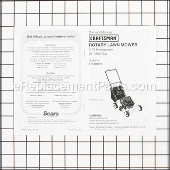 Owners Manual - 404000:Craftsman