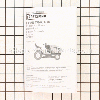 Owners Manual - 917417576:Craftsman