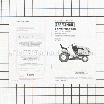 Parts Manual - 917440513:Craftsman