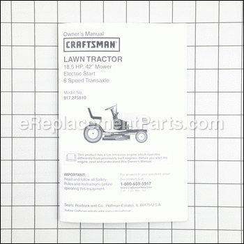 Owners Manual - 917194243:Craftsman
