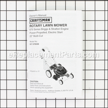 Owners Manual - 917431530:Craftsman