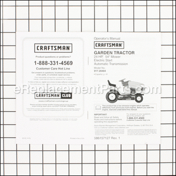 Operator Manual - 586157127:Craftsman