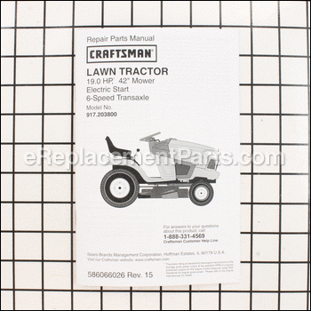 Parts Manual - 586066026:Craftsman
