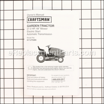 Owners Manual - 917188050:Craftsman