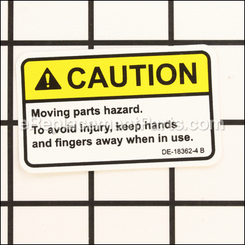 Decal,Caution Moving Parts - DE-18362-4:Cybex