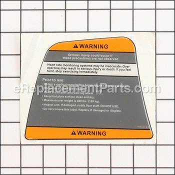 Decal, Warning, Lower 770A Console, English - 770A-331-4:Cybex