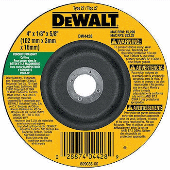 Grinding Wheel - 5 Diameter, 1/4 Thick, 5/8-11 Arbor - DW4553:DeWALT
