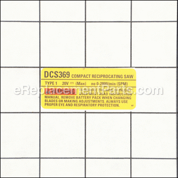 Label Rating Dcs369 Na - N719765:DeWALT