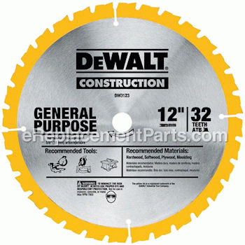 12 In. 32t General Purpose Saw - DW3123:DeWALT