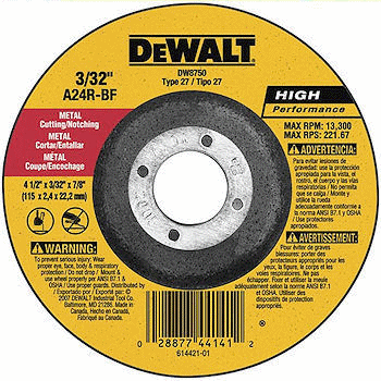 Grinding Wheel - 6 Diameter, 3/32 Thick, 7/8 Arbor - DW8754:DeWALT