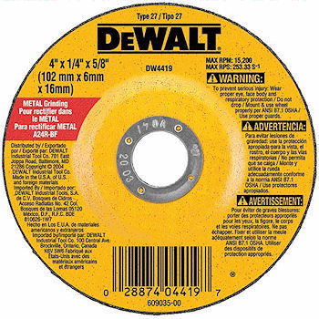 Grinding Wheel - 5 Diameter, - DW4543:DeWALT