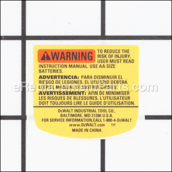 Warning Label - N138593:DeWALT