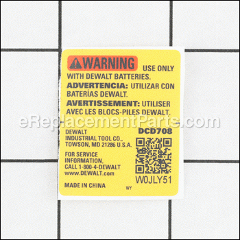 Warning Label, Usn - N611305:DeWALT