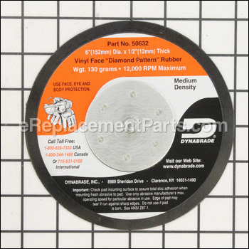 1/2" Rubber Pad - 50632:Dynabrade