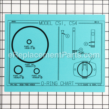 Chart, O-Ring - HC184231:Electro Freeze