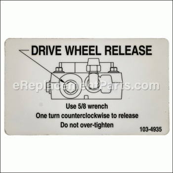 Decal,drive Release - 103-4935:eXmark