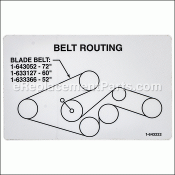 Decal,belt Routing - 1-643222:eXmark