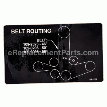 Decal,belt Routing - 109-1224:eXmark
