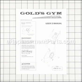 User's Manual - 325574:Golds Gym