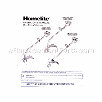Operator'S Manual - 983000337:Homelite
