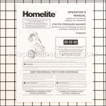 Operator's Manual - 988000721:Homelite