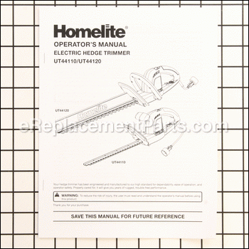 Operator's Manual - 987000229:Homelite