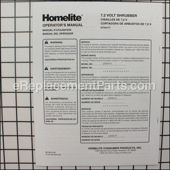 Operator'S Manual - 987000828:Homelite