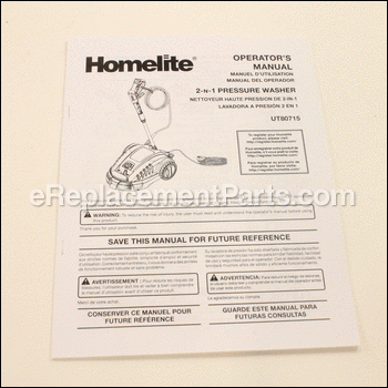 Operators Manual - 988000382:Homelite