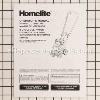 Operator's Manual - 987000551:Homelite