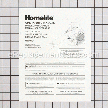 Operator'S Manual - 988000332:Homelite