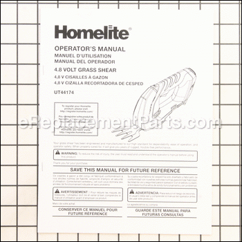Operator's Manual - 988000665:Homelite