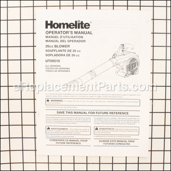 Operator's Manual - 987000929:Homelite