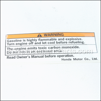 Mark- Operator Caution - 87516-Z0J-000:Honda