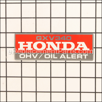 Emblem- Top Cover - Oil Alert - 87101-ZE9-810:Honda
