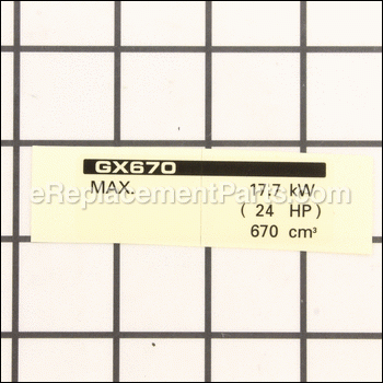 Label- Specification - Gx670 - 87152-ZN1-010:Honda