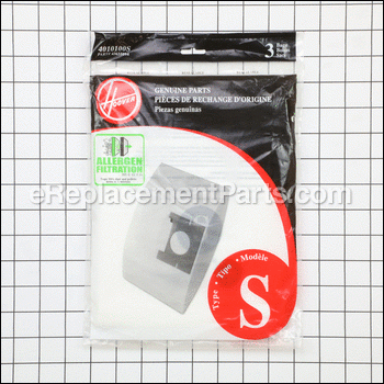 Type S Allergen Paper Bag-3 Pack - H-4010100S:Hoover