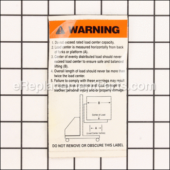 Load Center Warning Label - JWS-LCW:Jet