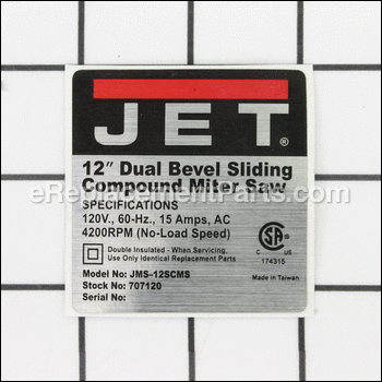 D Label - JMS12SCMS-229:Jet