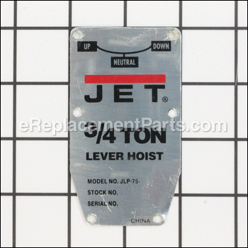 Name Plate - JLP75-29:Jet