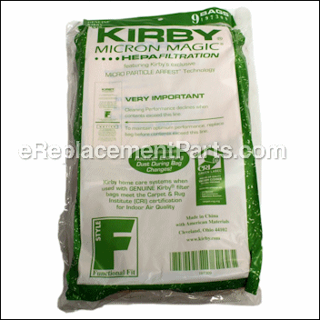 F-Style Micron Magic Hepa Bag-Sentria 9Pk - K-197309:Kirby