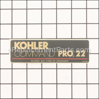 Decal, 22 Hp - 24 113 96-S:Kohler