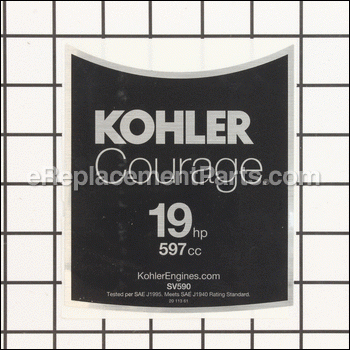 Label: 19 Hp - 2011361-S:Kohler