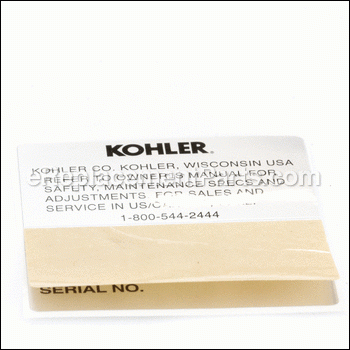 Nameplate, Service - 41 037 10-S:Kohler