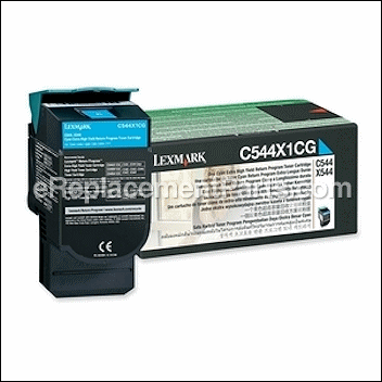 Cyan Extra High Yield Return Program Toner Cartridge - C544X1CG:Lexmark