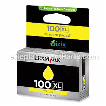 100Xl Yellow High Yield Return Program Ink Cartridge - 14N1071:Lexmark
