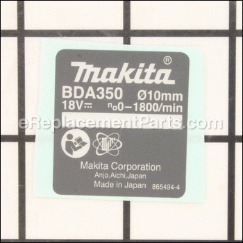 Bda350 Name Plate - 865494-4:Makita