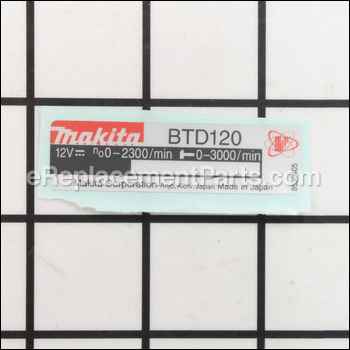 Name Plate Btd120 - 853040-5:Makita